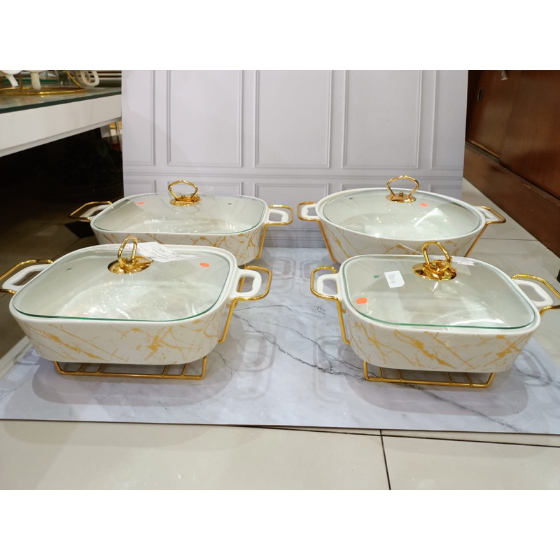 set prasmanan keramik marble diamond gold isi 4