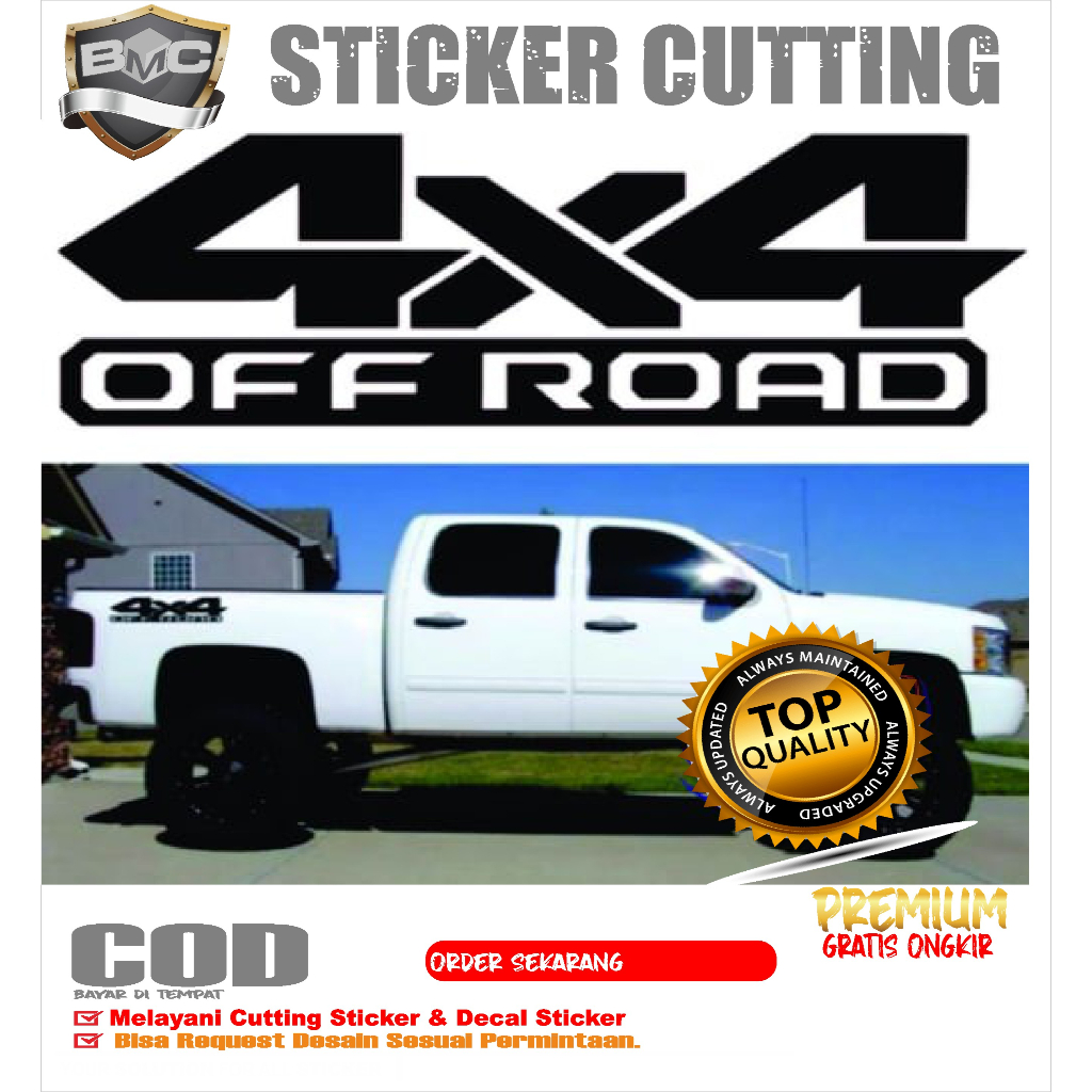 STICKER CUTTING MOBIL 4X4 OFROAD,STIKER VARIASI MOBIL