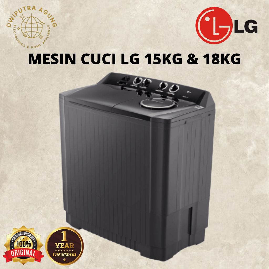 MESIN CUCI 2 TABUNG LG P 1500 / 1800 RTM P1500RTM 15KG / P1800RTM 18KG / P1400RTM 14KG GARANSI RESMI