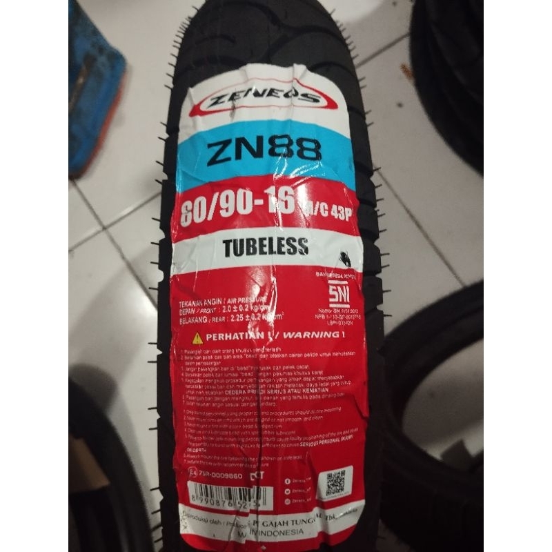 BAN ZENEOS ZN88 80/90-16 TUBELESS RING 16