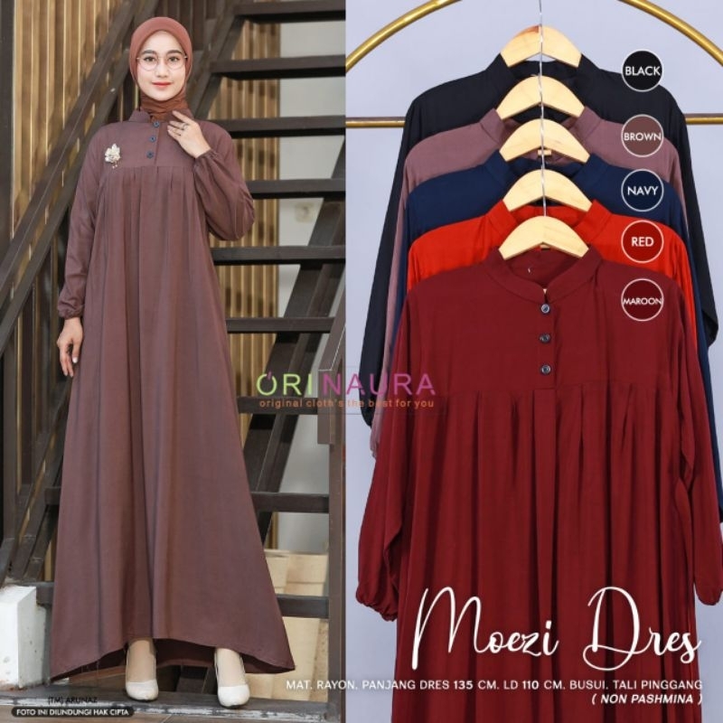 Gamis Muslimah Polos Moezi Dres Ori Naura