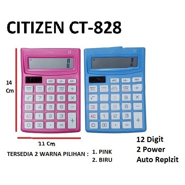 

Kalkulator Citizen CT-828 Calculator Check CT 828 Meja Dagang 12 Digit