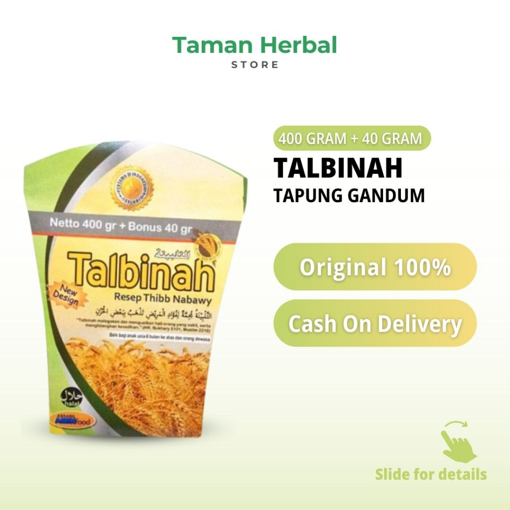 

Talbinah Tepung Gandum Bubur Untuk Asam Lambung (400gr + 40gr)