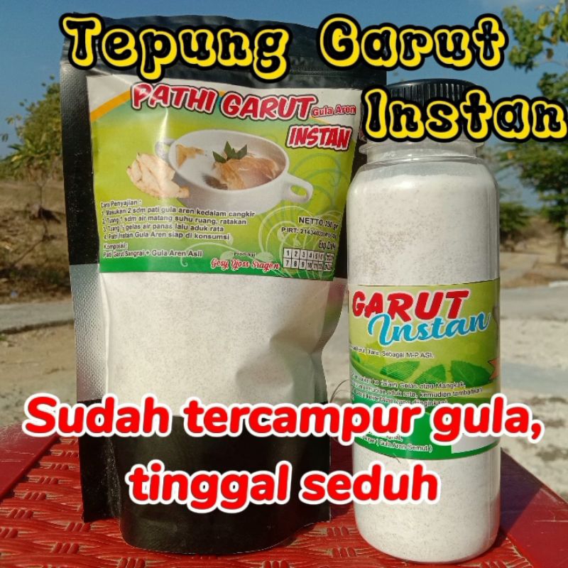 

Tepung garut instan kualitas premium sudah tercampur gula