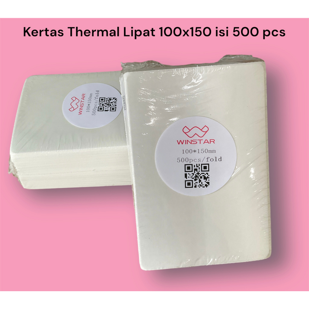 

RK Kertas Thermal Label Barcode Roll/Lipat isi 500 pcs ukuran A6 100 x 150 mm Thermal Paper ORIGINAL