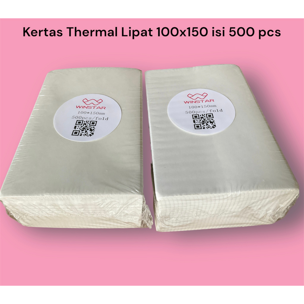 

HJK Kertas Thermal Label Barcode Roll/Lipat isi 500 pcs ukuran A6 100 x 150 mm Thermal Paper