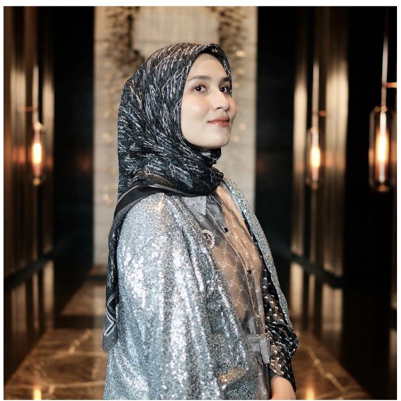 monogram scarf vanilla hijab