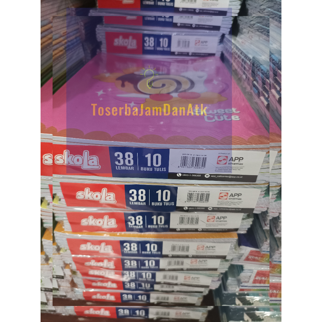 

Buku Tulis Sekolah / Buku Merk Skola 38 halaman / Isi 10 Buku per Pack / Buku Anak