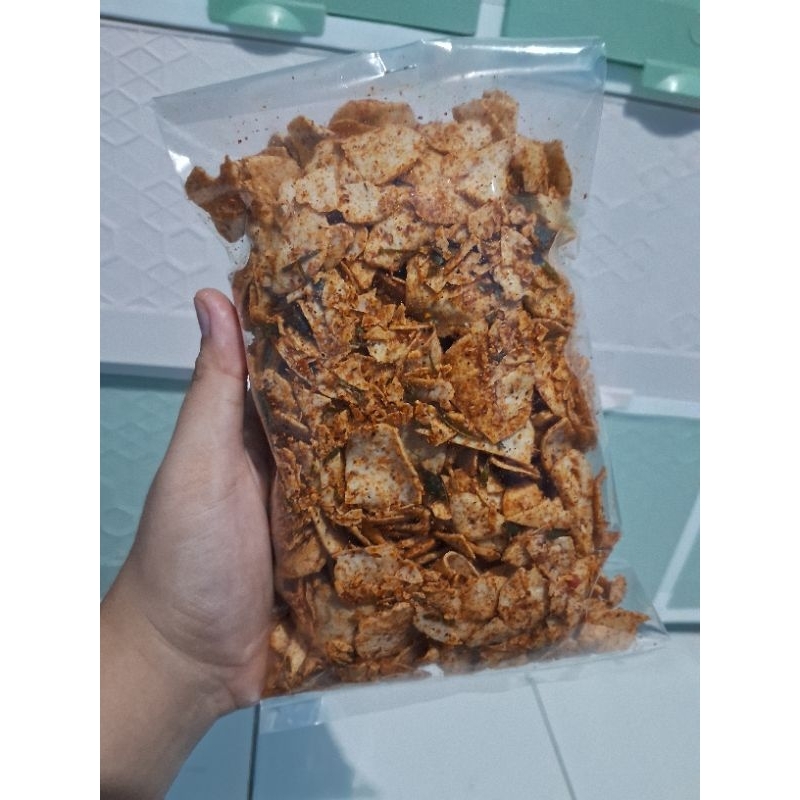 

Keripik Basreng Pedas Daun Jeruk