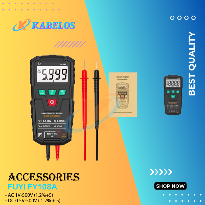 FUYI FY108A Smart Multimeter Digital Otomatis|Multitester mini Cerdas