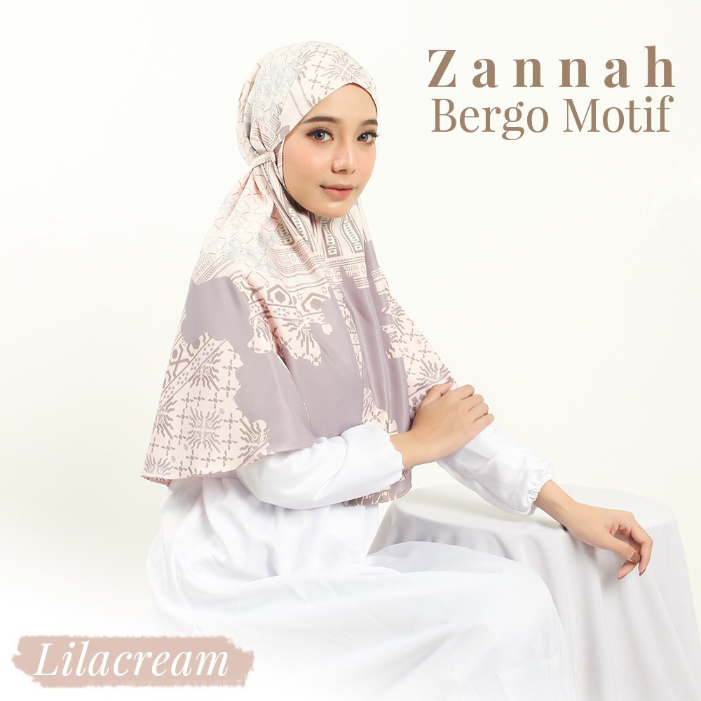 Hijab Zannah bergo motif/Bergo motif/Bergo instan