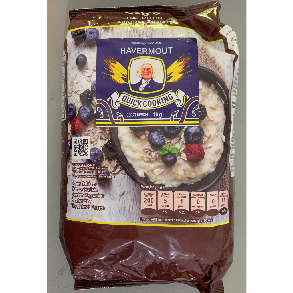 

Ligo havermout Quick Cooking White Oats Kemasan 1 kg