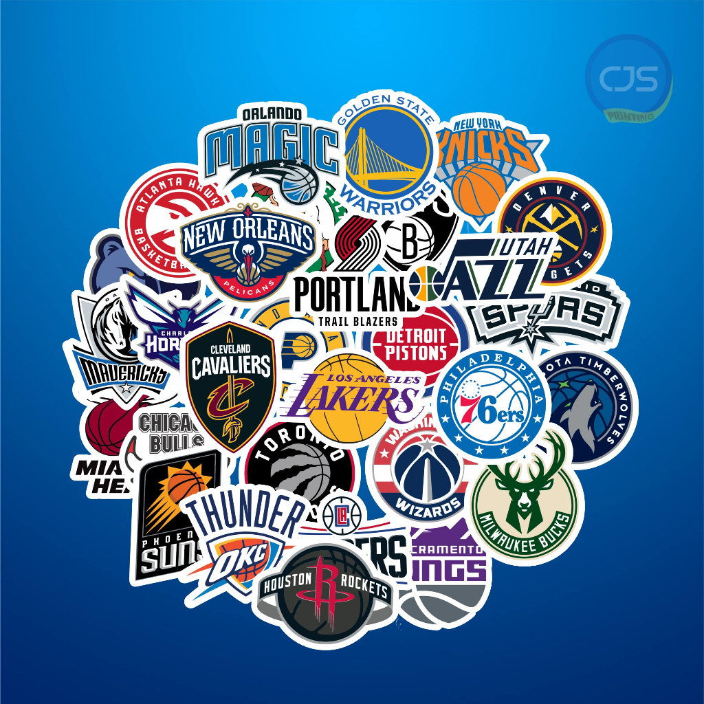 

Sticker Pack Vinyl NBA Teams 30 Pcs - Sticker HP, Laptop, Gitar, Tumbler