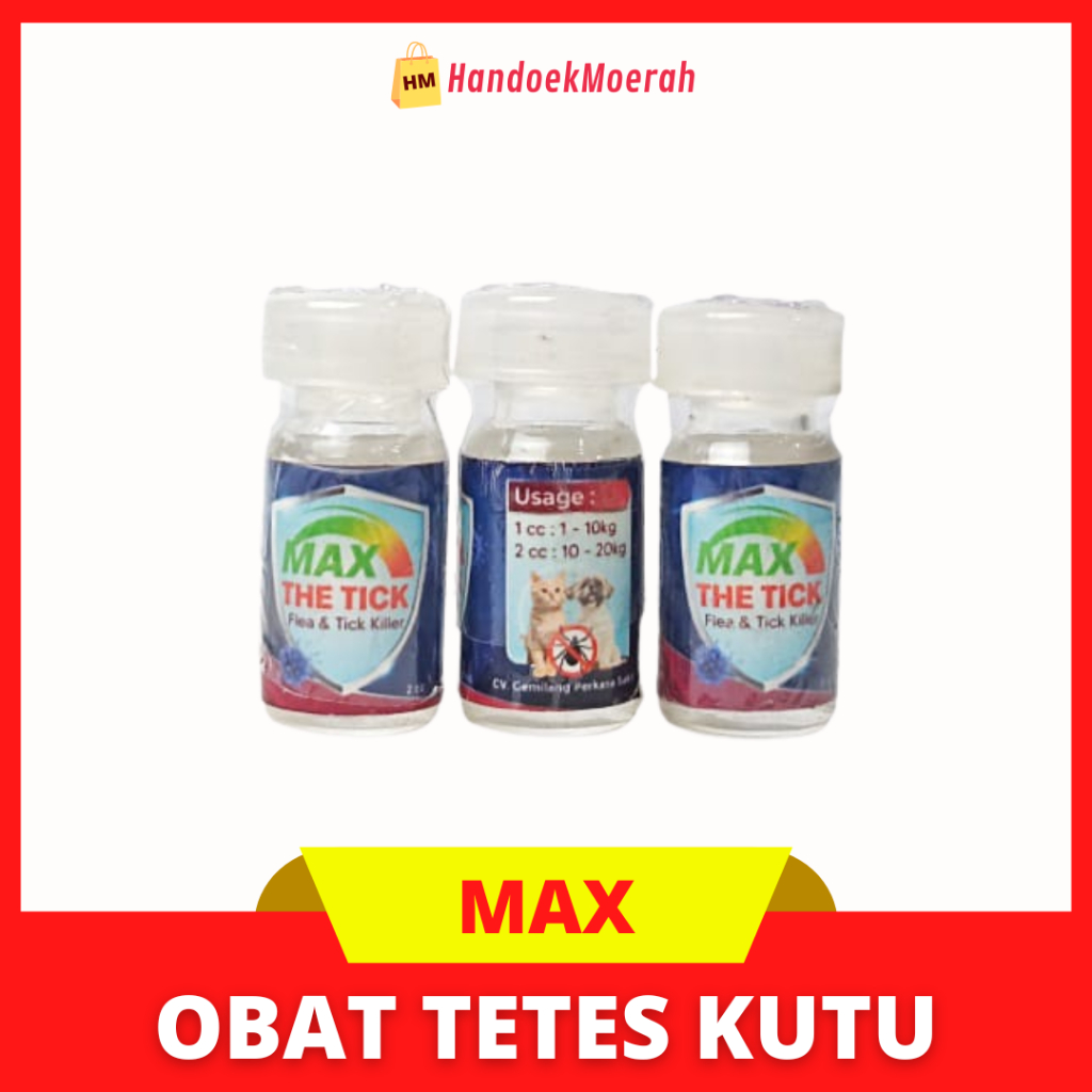 MAX The Tick Isi 2CC / Obat Tetes Kutu Kucing & Anjing Murah