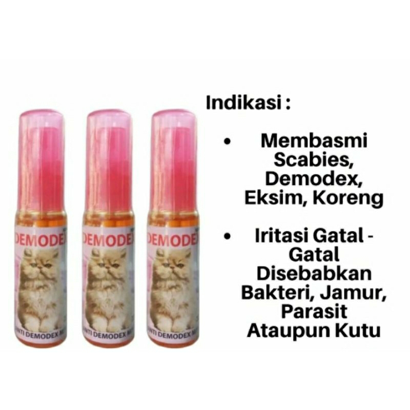 DEMODEX SPRAY 30Ml ANTI DEMODEX KUCING OBAT JAMUR KUCING OBAT HEWAN