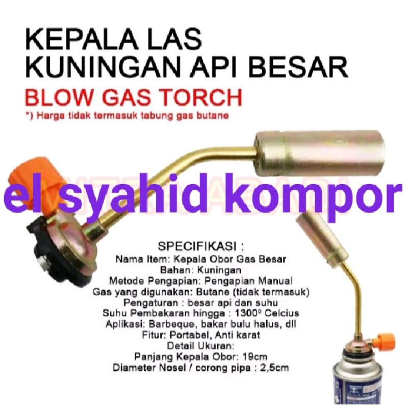 Flame gun torch manual kepala api besar
