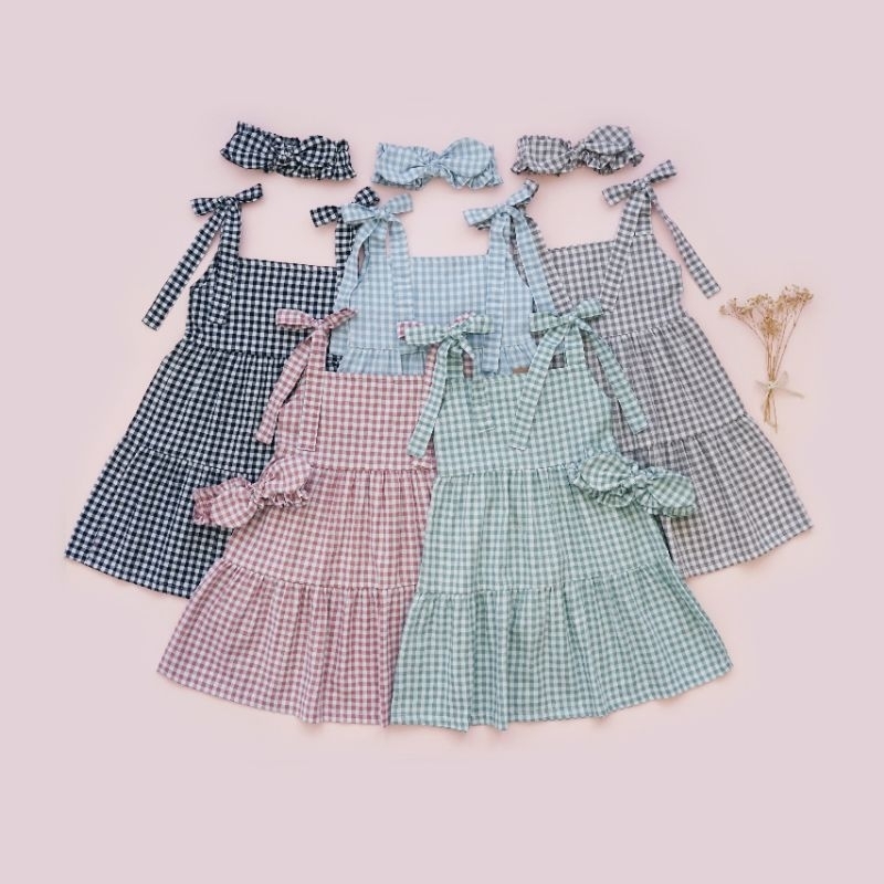 Gingham dress SLEEVELESS kids embassy dress anak murah