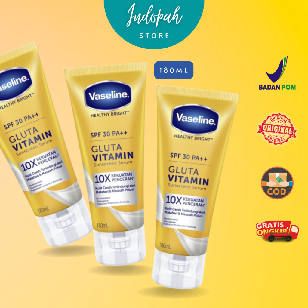 VASELINE HEALTHY BRIGHT SUNSCREEN SERUM SPF 30 PA++ PENCERAH BADAN 180ML