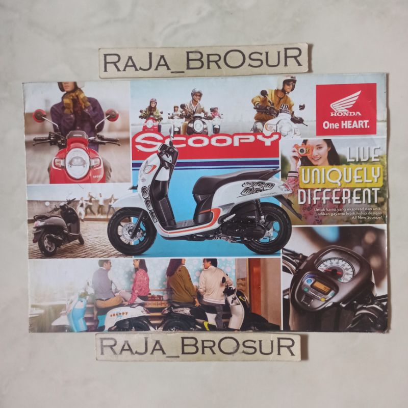 Poster brosur katalog leaflet Honda Scoopy ESP Idling Stop 2017