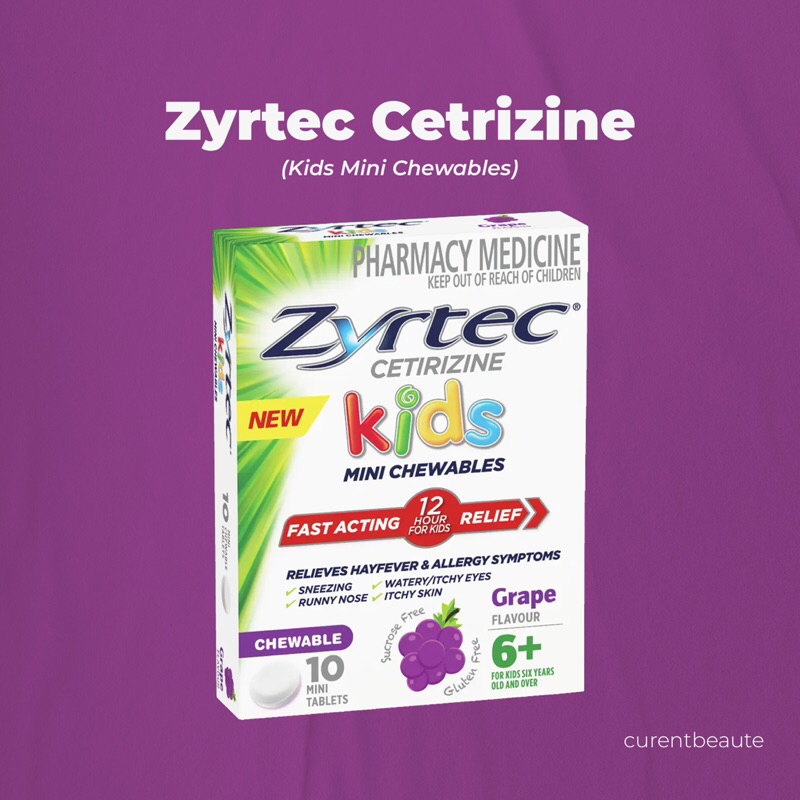 ZYRTEC Cetirizine Kids 10 Mini Chewables