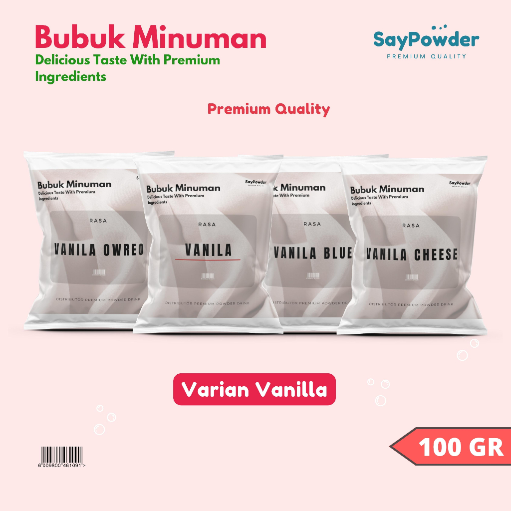 

bubuk minuman rasa vanilla 100gr serbuk minuman aneka rasa minuman kekinian serbuk minuman
