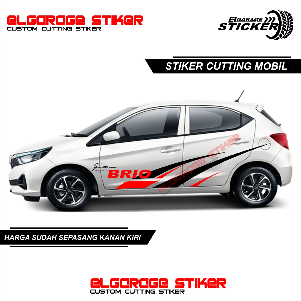 Stiker mobil brio cutting stiker variasi mobil brio stiker striping body mobil brio agya ayla jazz