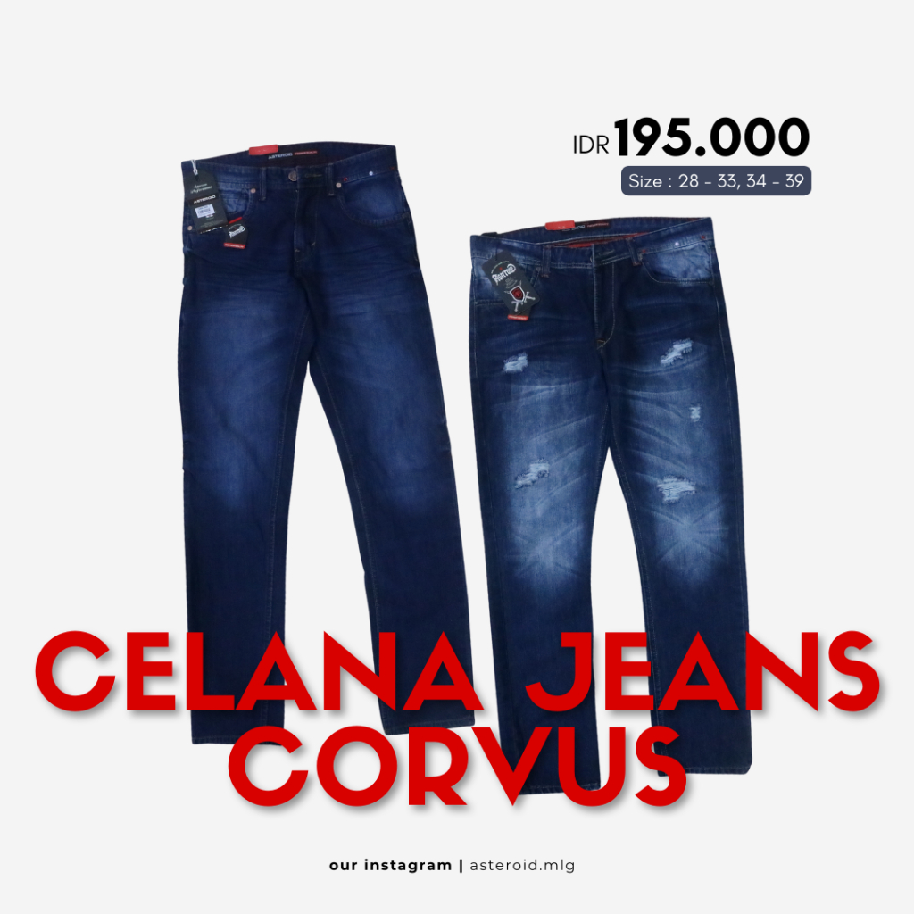 CELANA JEANS PRIA PANJANG RIPPED /SOBEK-SOBEK ORIGINAL ASTEROID