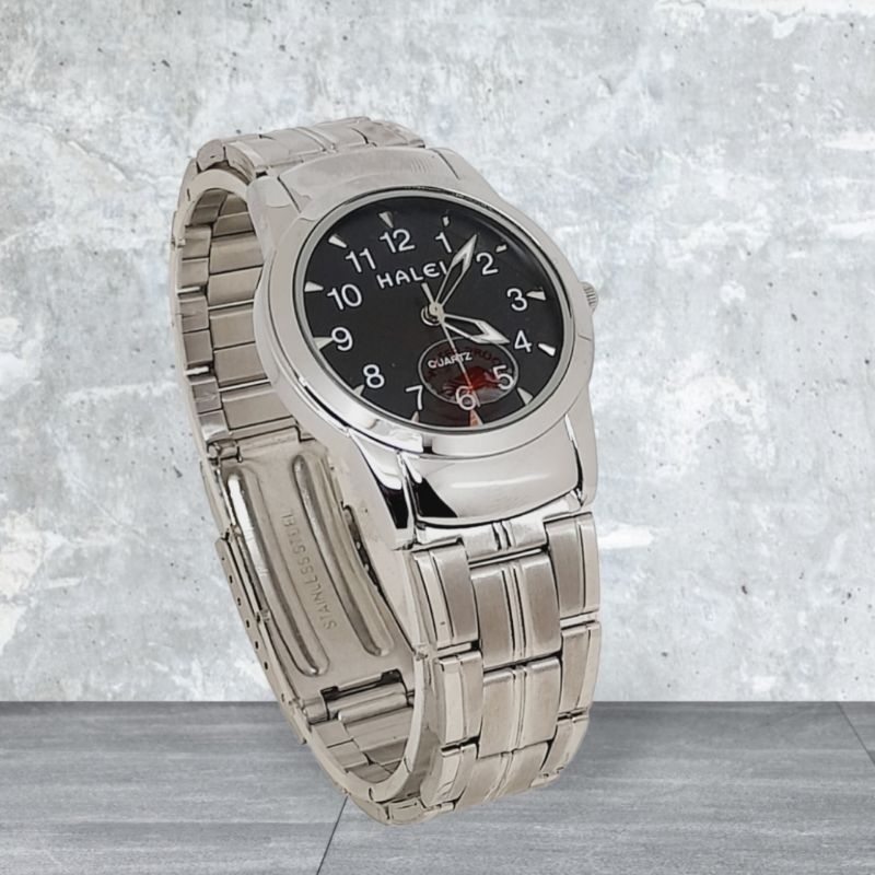 Halei 328 Jam Tangan Pria Wanita  Halei Analog Rantai Stainless Original Waterresist