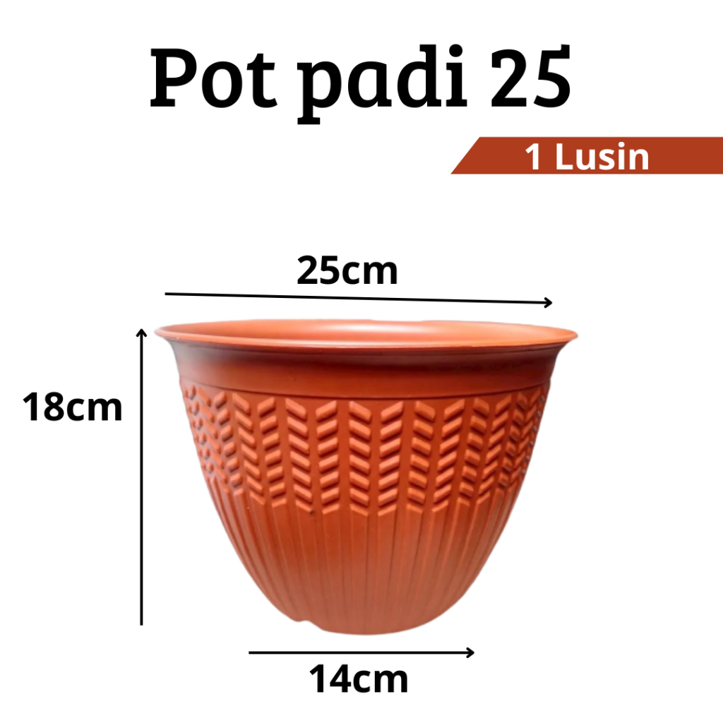 Pot plastik padi 25 warna coklat bahan bagus kuat