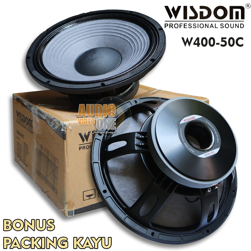 Speaker Wisdom W400-50C Komponen Spiker 15 Inch Spul 4 Inch Original Bonus Packing Kayu