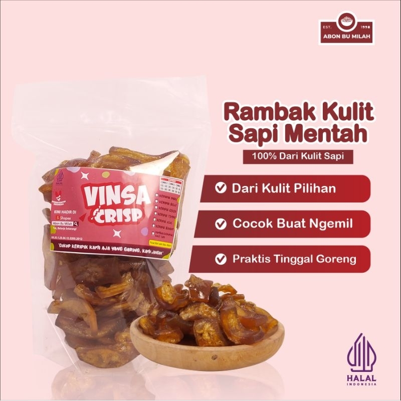 

Vinsa Crisp Kerupuk Rambak Kulit Sapi / Dorokdok Mentah 1kg By Bu Milah