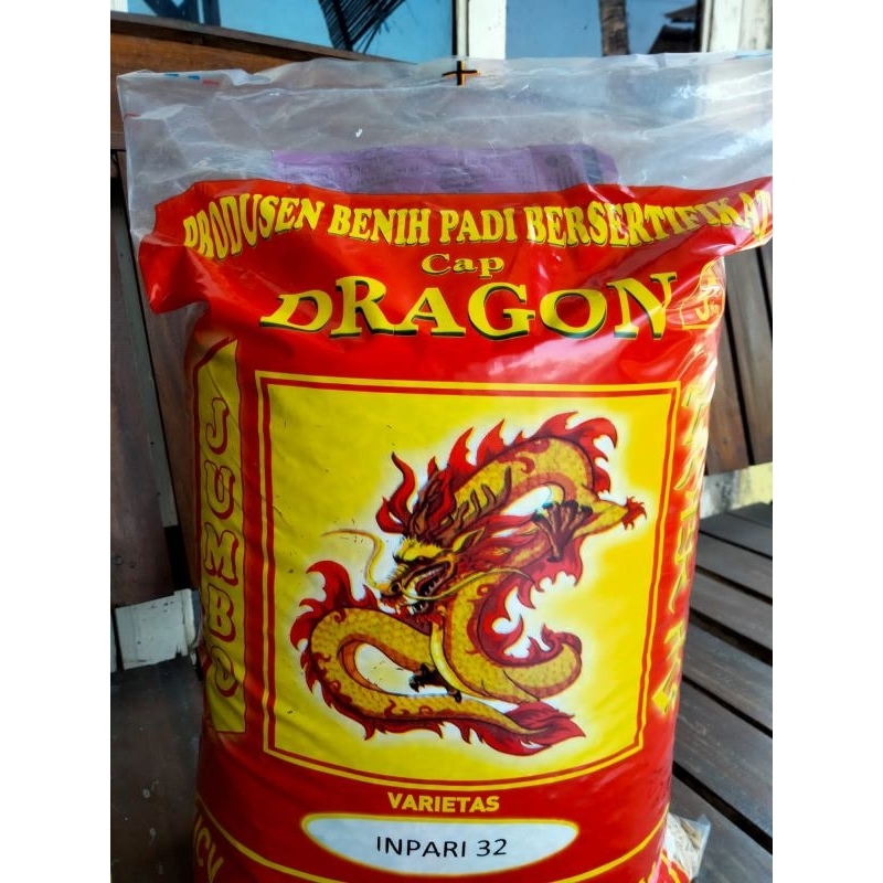 Benih bibit padi Inpari 32 Jumbo Dragon bersertifikat kemasan 5kg