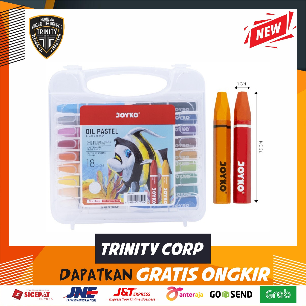 

Crayon Oil Pastel Joyko 18 Warna