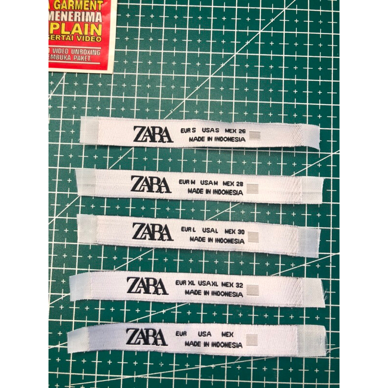 

ZARA TAG WOVEN RAJUT MADE IN INDONESIA RAJUT BORDIR COTTON SUPER PREMIUM 1X CO DIKIRIM 600PCS