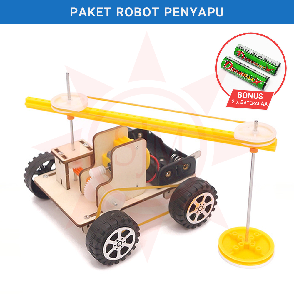 Rangkaian Mobil Robot Paket Rangkaian Mobil Robot Penyapu Praktek DIY Mainan Edukasi Sains Sekolah R