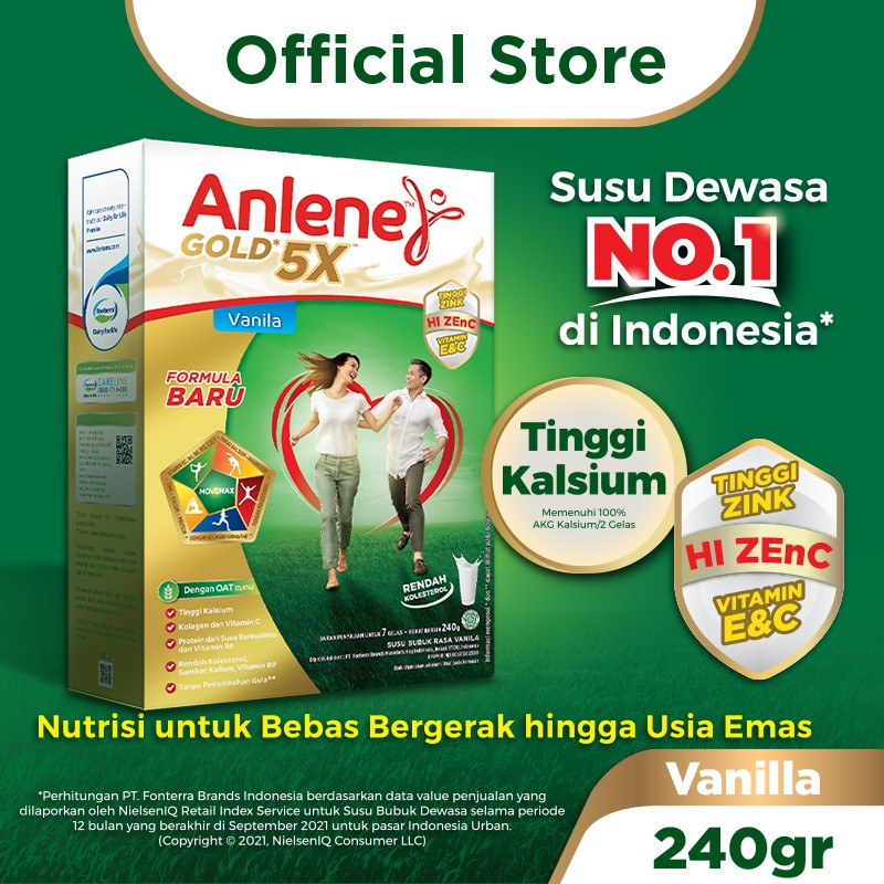 

Anlene Gold Plus 5 X Hi-Calcium 240gr - Anlene Susu Untuk 240gr