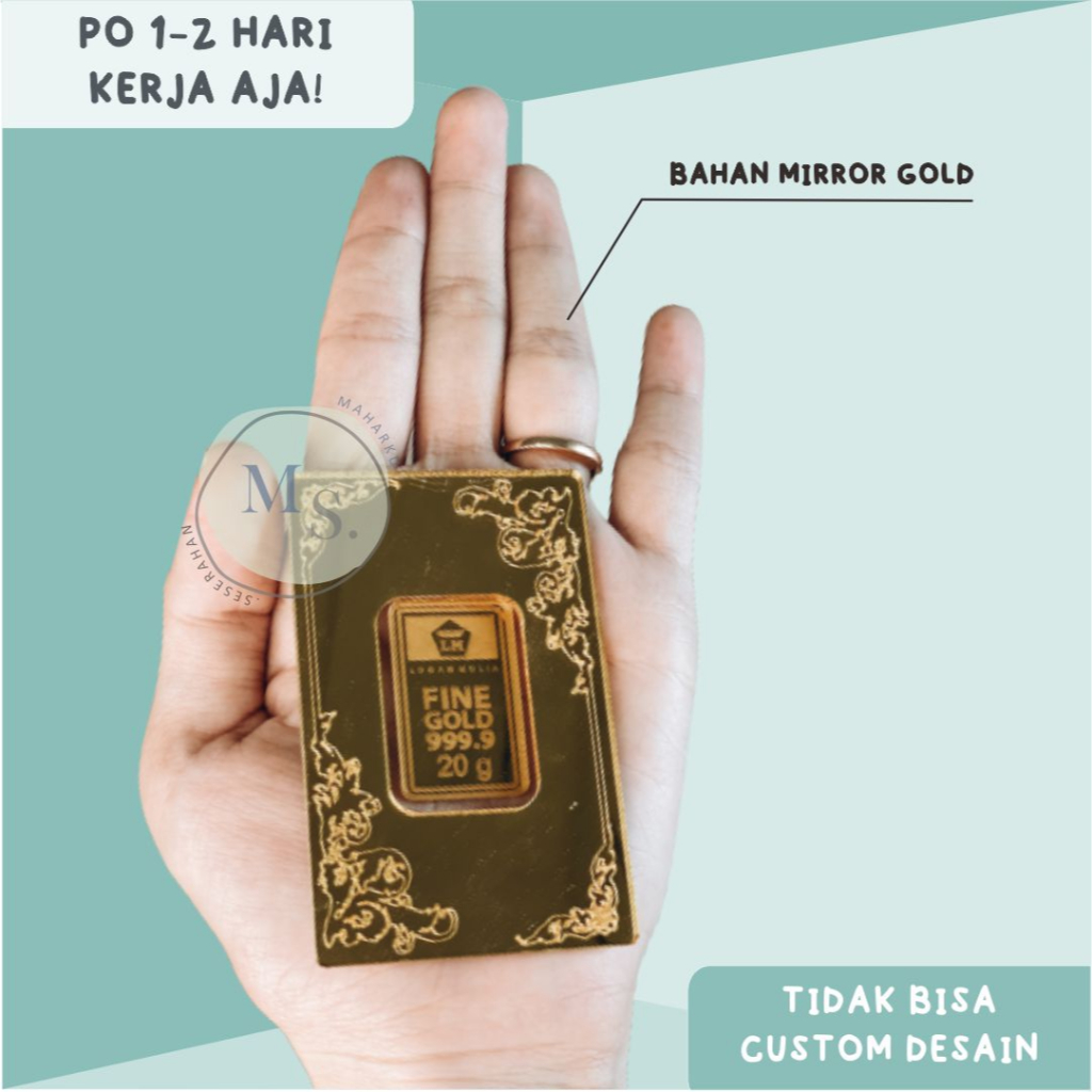 READY Wadah Ukir + Replika logam emas dummy Desain Lama & Desain BARU untuk mahar antam ubs kawin se