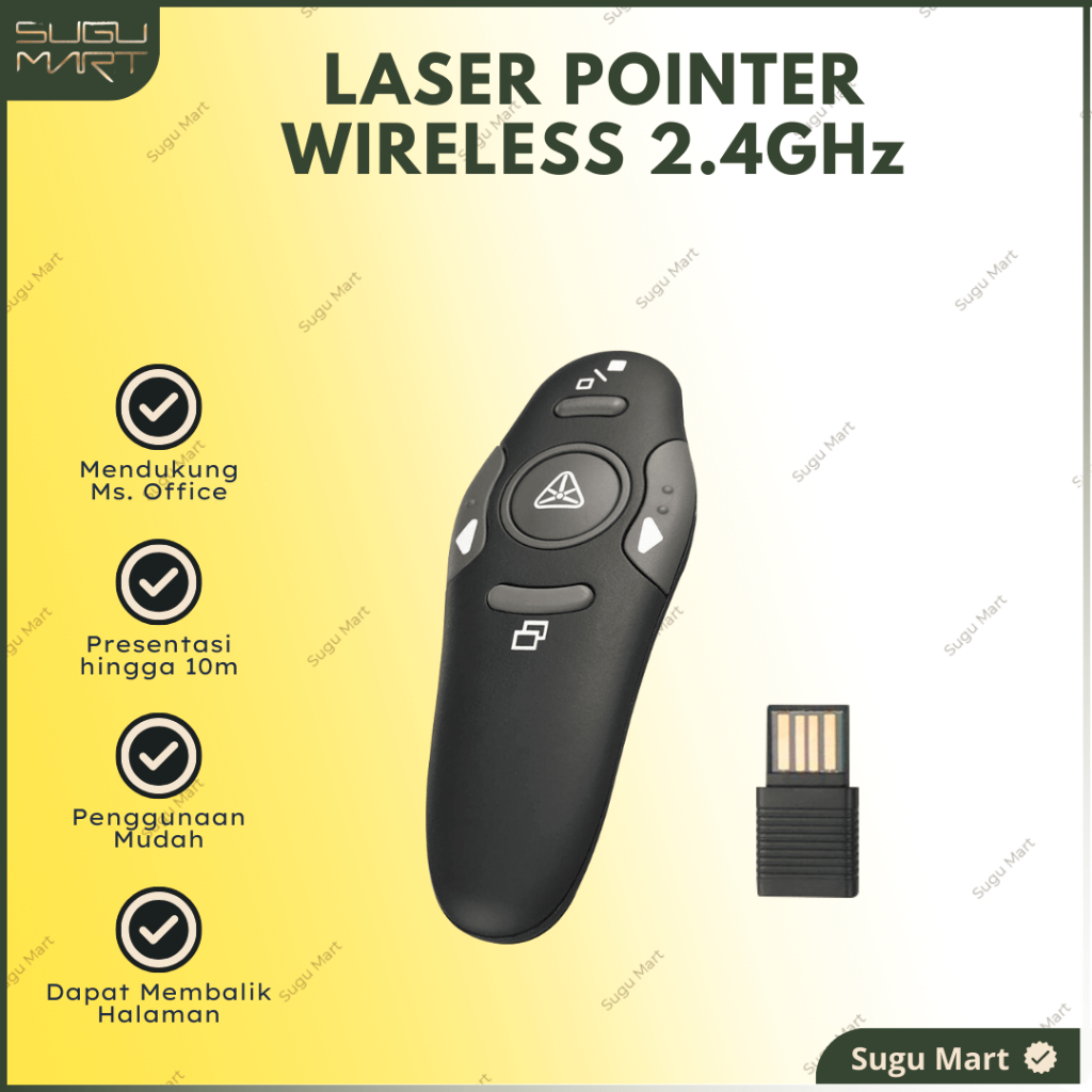 Laser Pointer Presentasi Wireless 2.4GHz | Remote presentasi | Laser presentasi | Pointer wireless