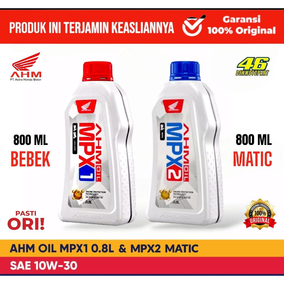 Oli Mesin ORIGINAL 100% original asli [ MPX1 800ml,1000ml & 1200ml ] SAE 10W-30 SL Oli 4T Motor Hond