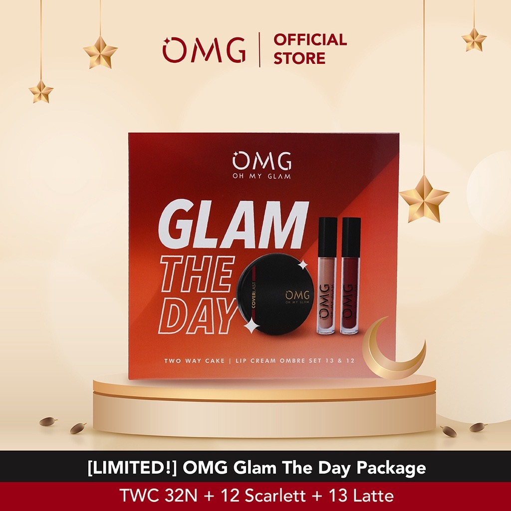 OMG Oh My Glam Glam The Day Package / Indonesia Limited Edition / 1 Paket Isi 2 / Coverlast Two Way 