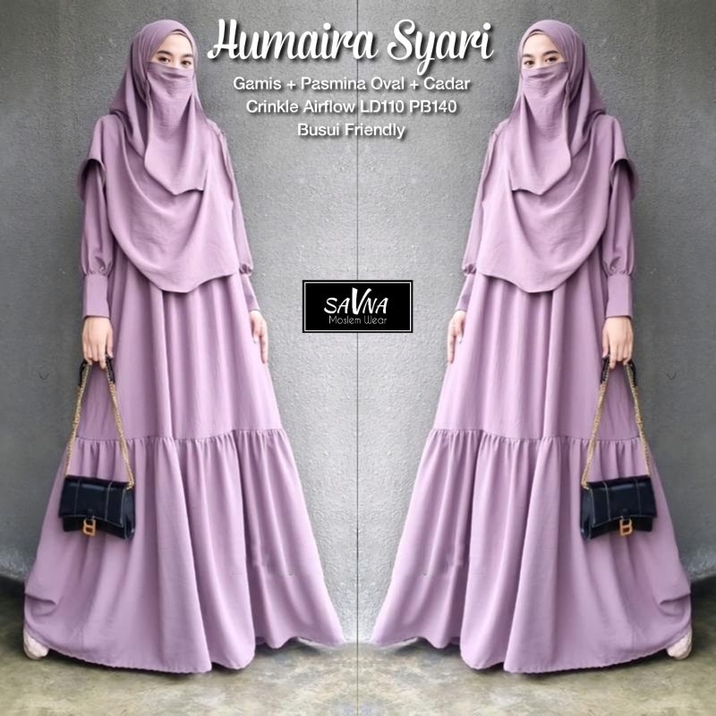 GAMIS HUMAIRA SYARI SET HIJAB OVAL & CADAR