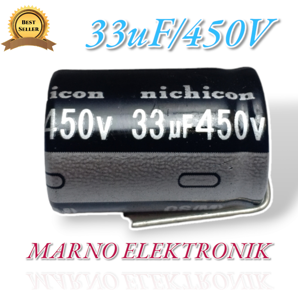 ELCO CAPASITOR 33UF 450V 33 UF 450 V 33 MIKRO KAPASITOR VOLT