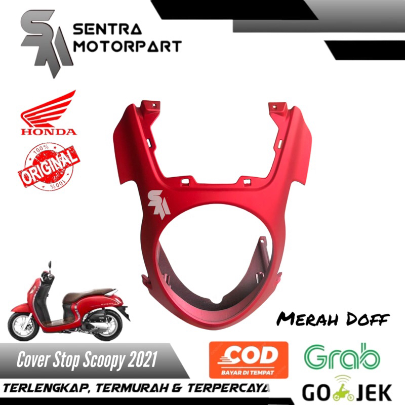 Cover rr stop cover stop all new scoopy 2021 prestige merah doff dop original