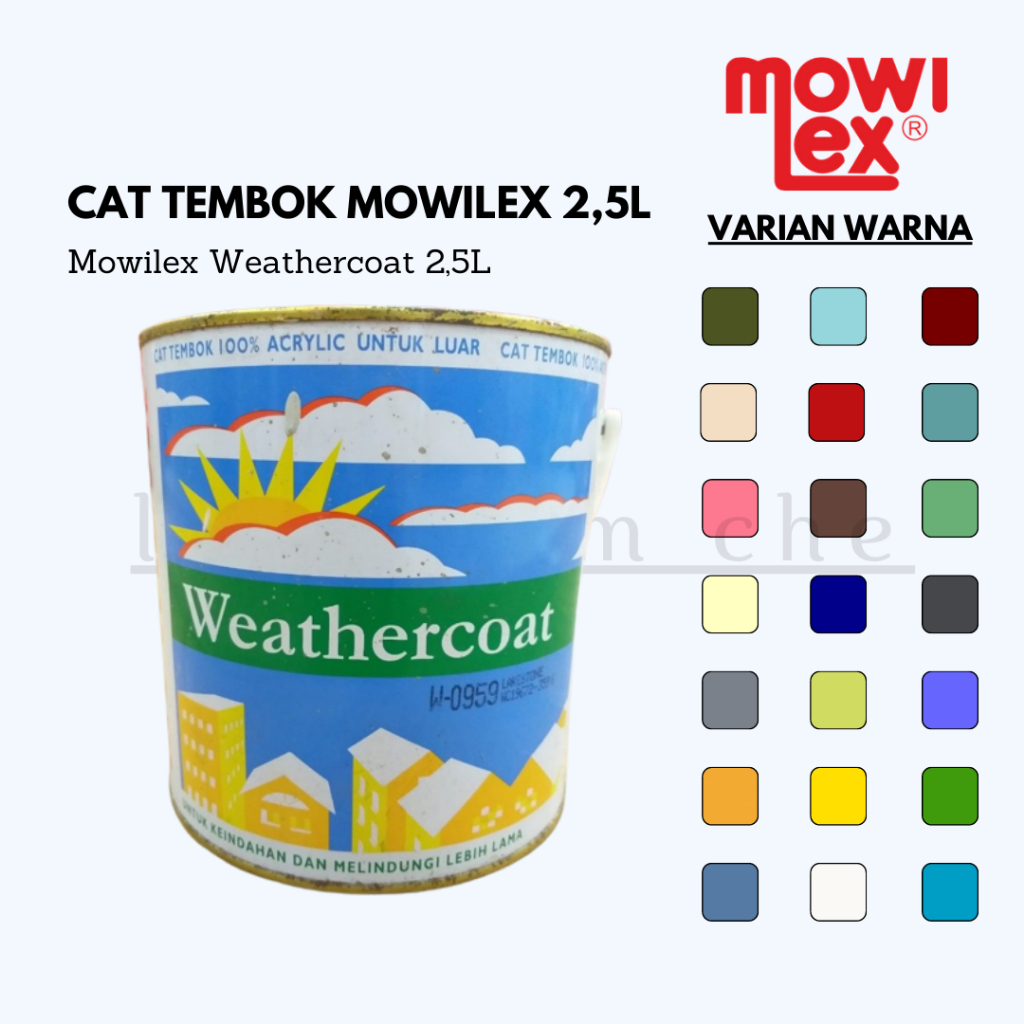 Terlaris Cat Tembok Mowilex Weathercoat Kemasan 2,5L Stok Sisa Proyek