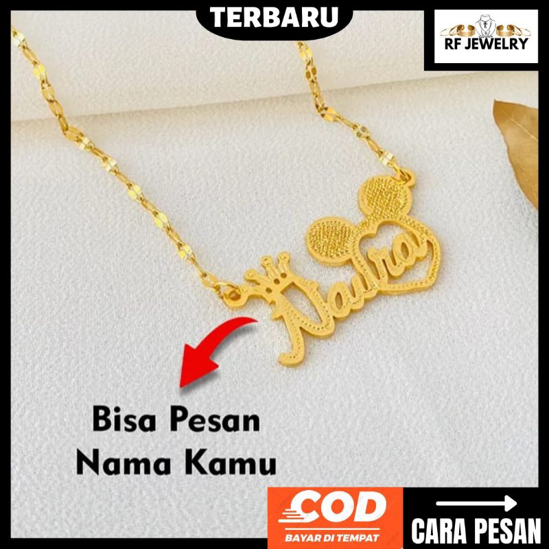 Kalung Nama titanium anti karat Kalung Custom Necklace custom