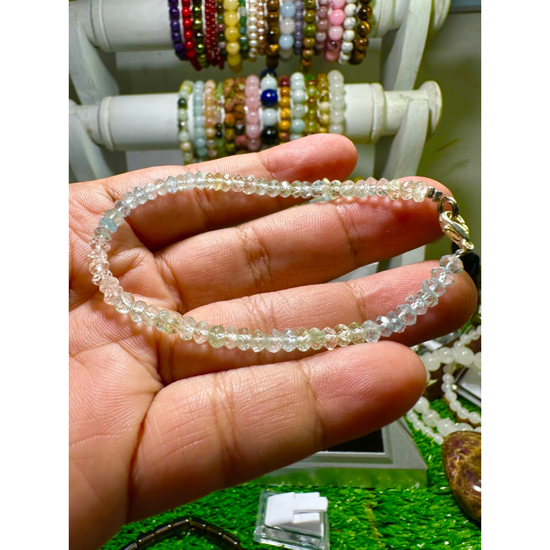 Natural Morganite Aquamarine Beryl Bracelet Premium HQ