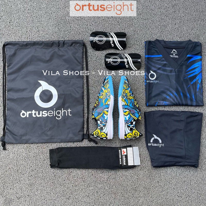 Paket Komplit 5 Sepatu Futsal Ortuseight Bima set baju Printing