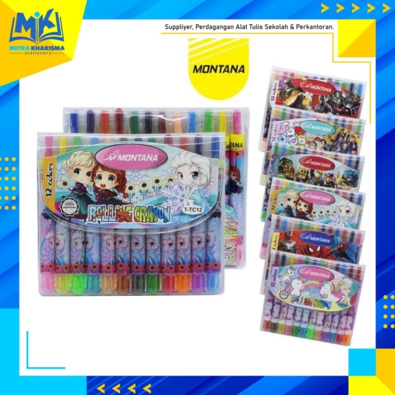 

Crayon Putar Karakter MONTANA / Krayon Putar 12 Warna / Rolling Crayon T-TC12