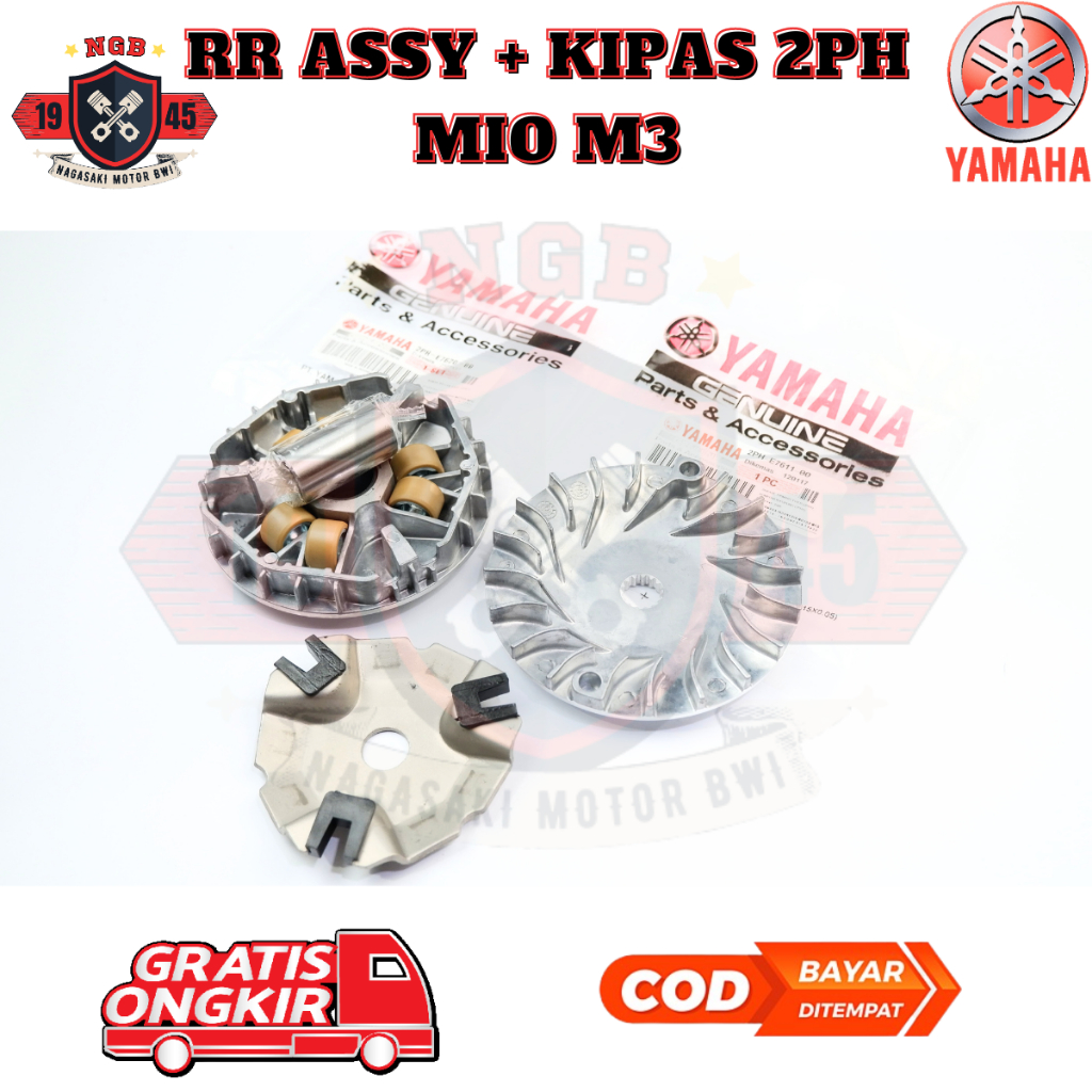 rumah roller mio m3 - roller mio m3 - kipas cvt mio - Rumah Roller Assy Plus Kipas CVT Yamaha Mio M3