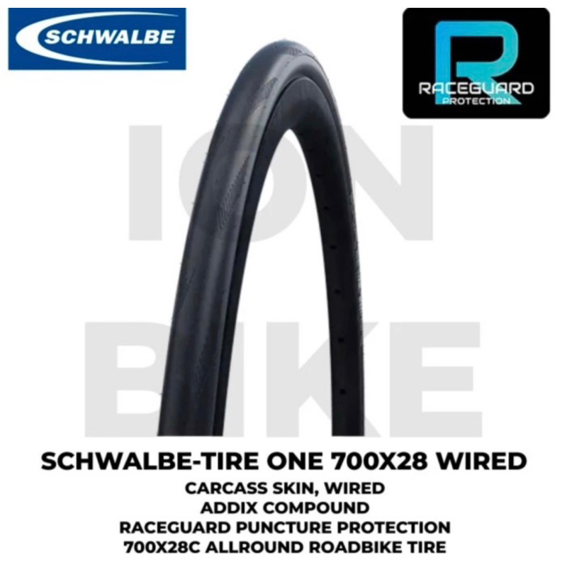 T. Schwalbe One 700x28c Tire one Schwalbe  hitam ringan 85-115 PSI harga satuan
